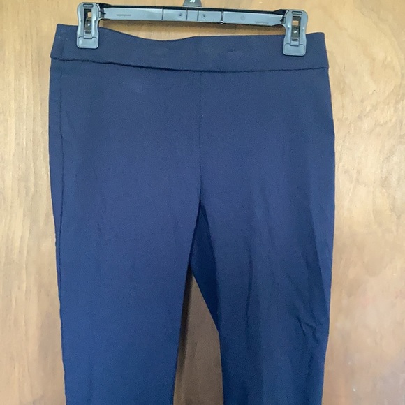 Emaline navy blue pull on pant with stretch design detail at hemline 4P - Picture 4 of 13